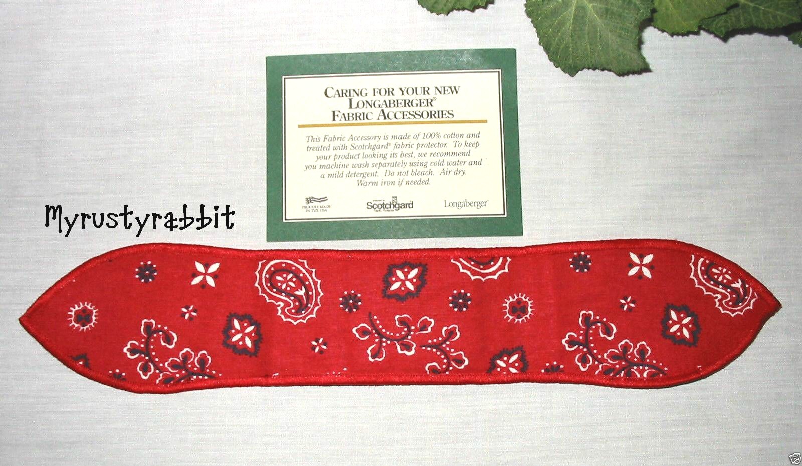 Longaberger Small Fabric Handle Tie - Backyard Bandanna ~ NEW