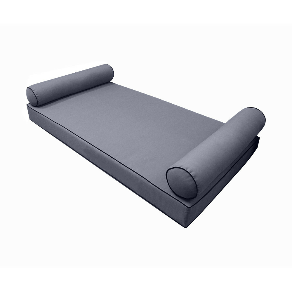 |SLIPCOVER ONLY|S5 Daybed Mattress Bolster Covers Contrast Pipe Trim Twin AD001