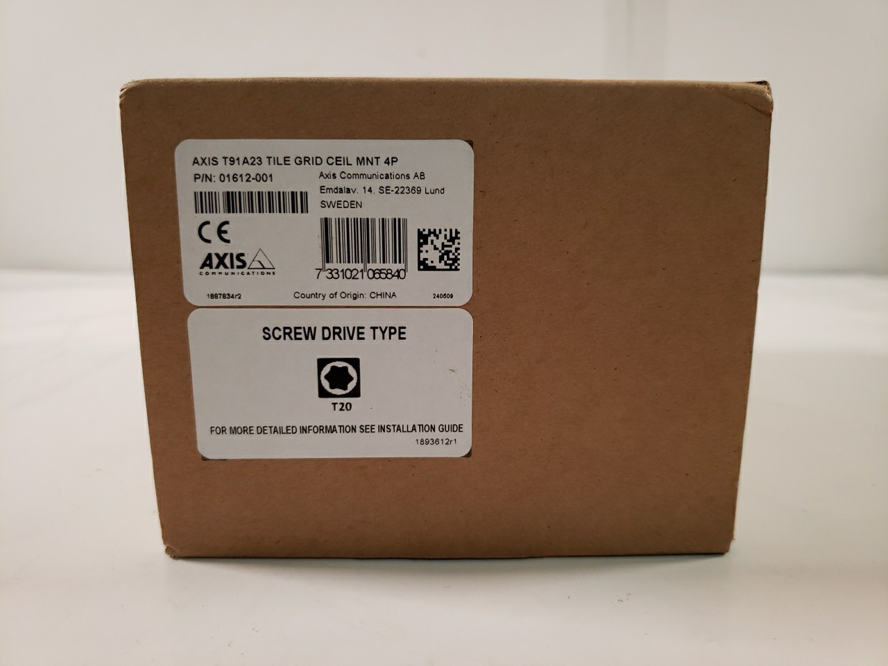 Axis T91A23 0162-001 4-Pack Tile Grid Camera Ceiling Mount