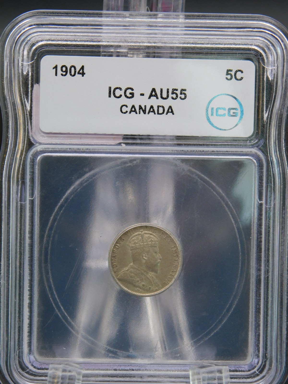 1904 5c CANADA ICG GRADED AU 55 FIVE CENTS (BT1051)