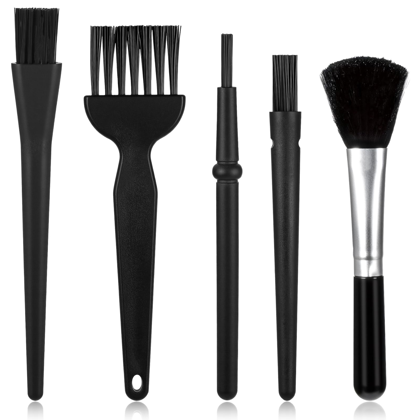 Mini Keyboard Cleaning Brushes Kit, 5 PCS Nylon Anti Static Dusting black