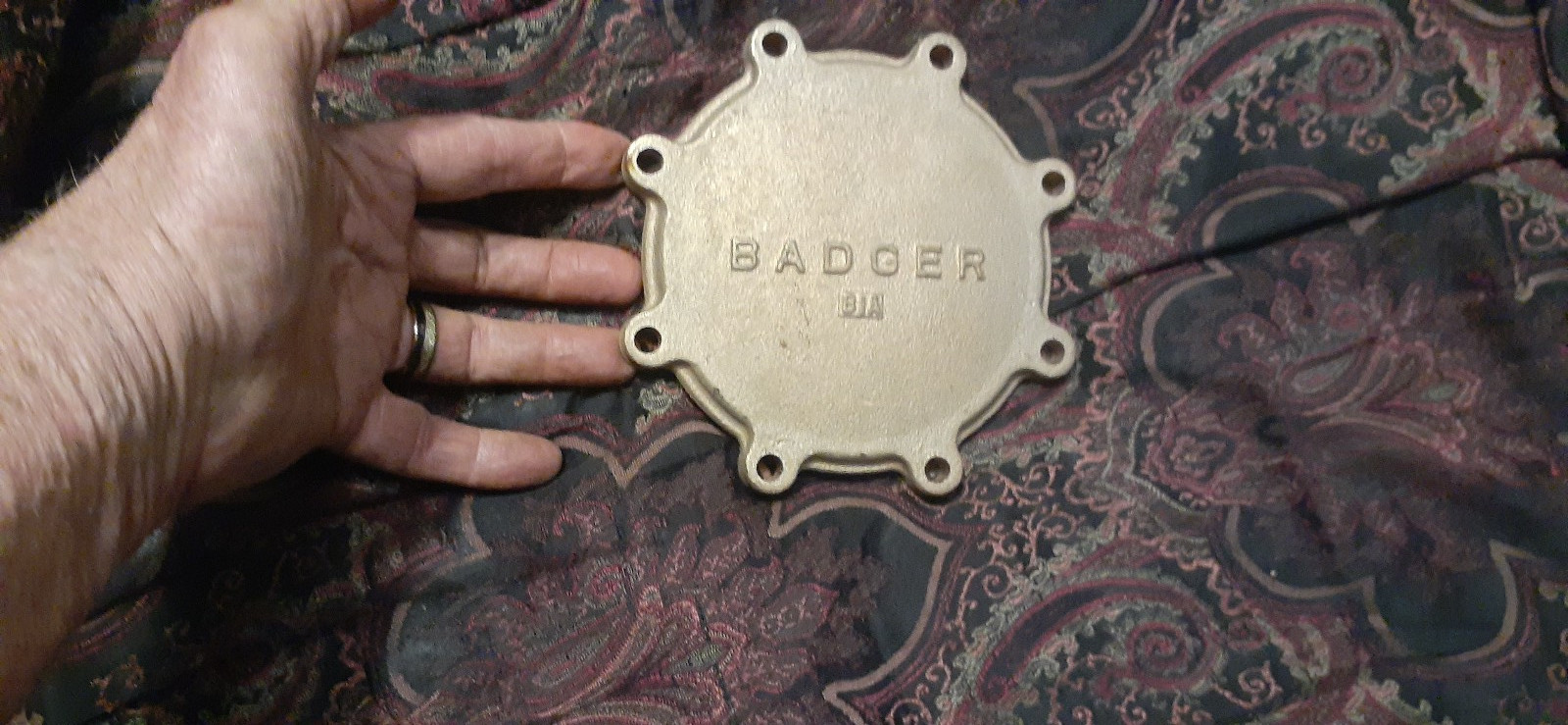 Badger Model 55 BRONZE One Inch Water Meter Bottom, Back, Freeze, Or Usable!!