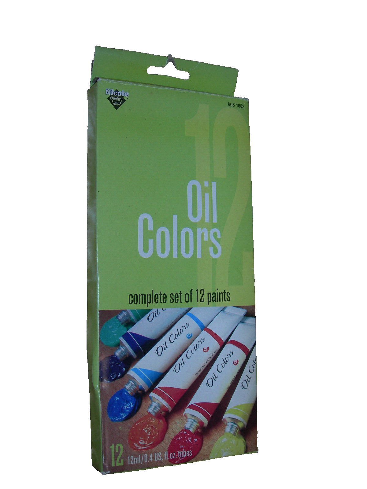 12 Tubes Oil Paint by Nicole. Multi Color 0.4 oz tubes