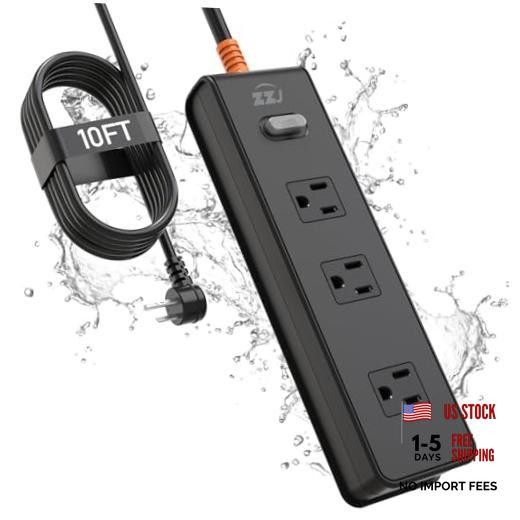 Outdoor Power Strip Weatherproof, IPX6 Waterproof Surge Protector with 3 Wide