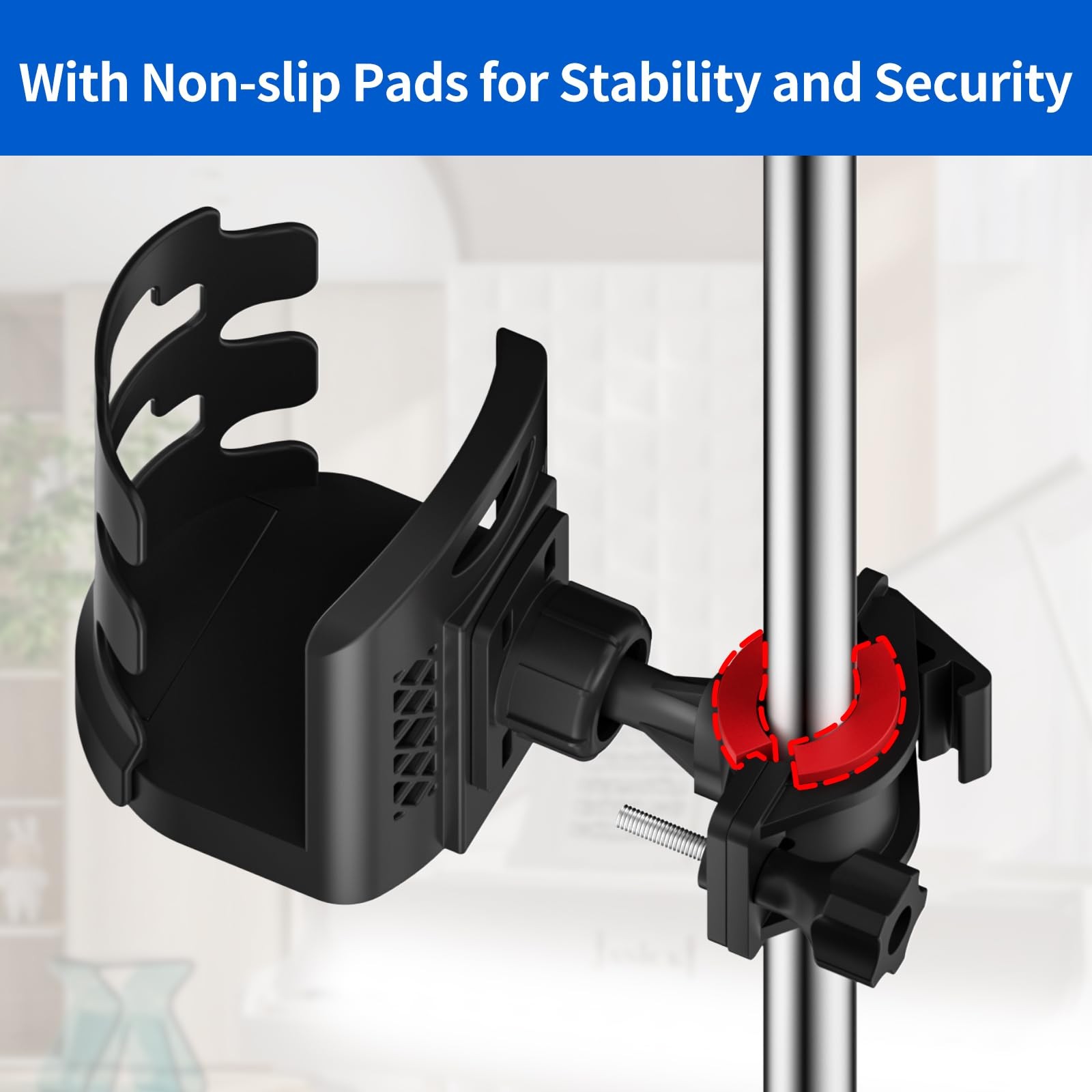 Adjustable Mic Stand Drink Holder with 360° Rotate Microphone Stand Cup Holde...