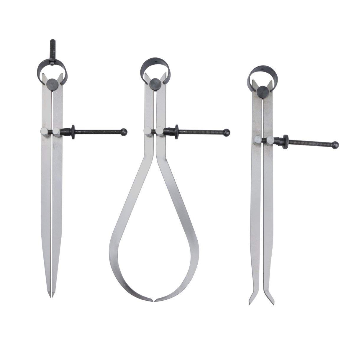 3 PCS Spring Inside Outside Divider Caliper Set 8 Inch 230mm Machinist Tool