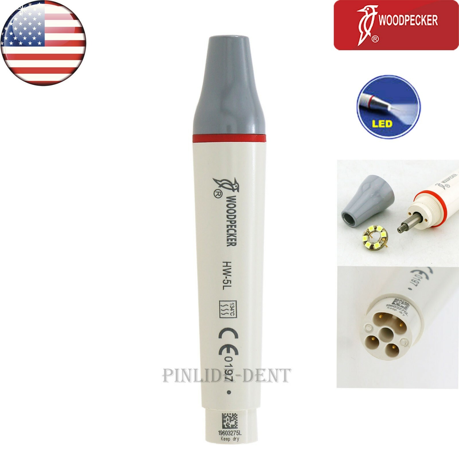 USA Woodpecker Dental Original Ultrasonic  Scaler LED Handpiece HW-5L fit EMS