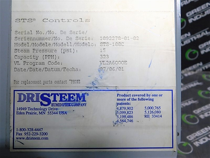 USED DriSteem STS-100C Steam-to-Steam Humidifier Controller Missing Latch