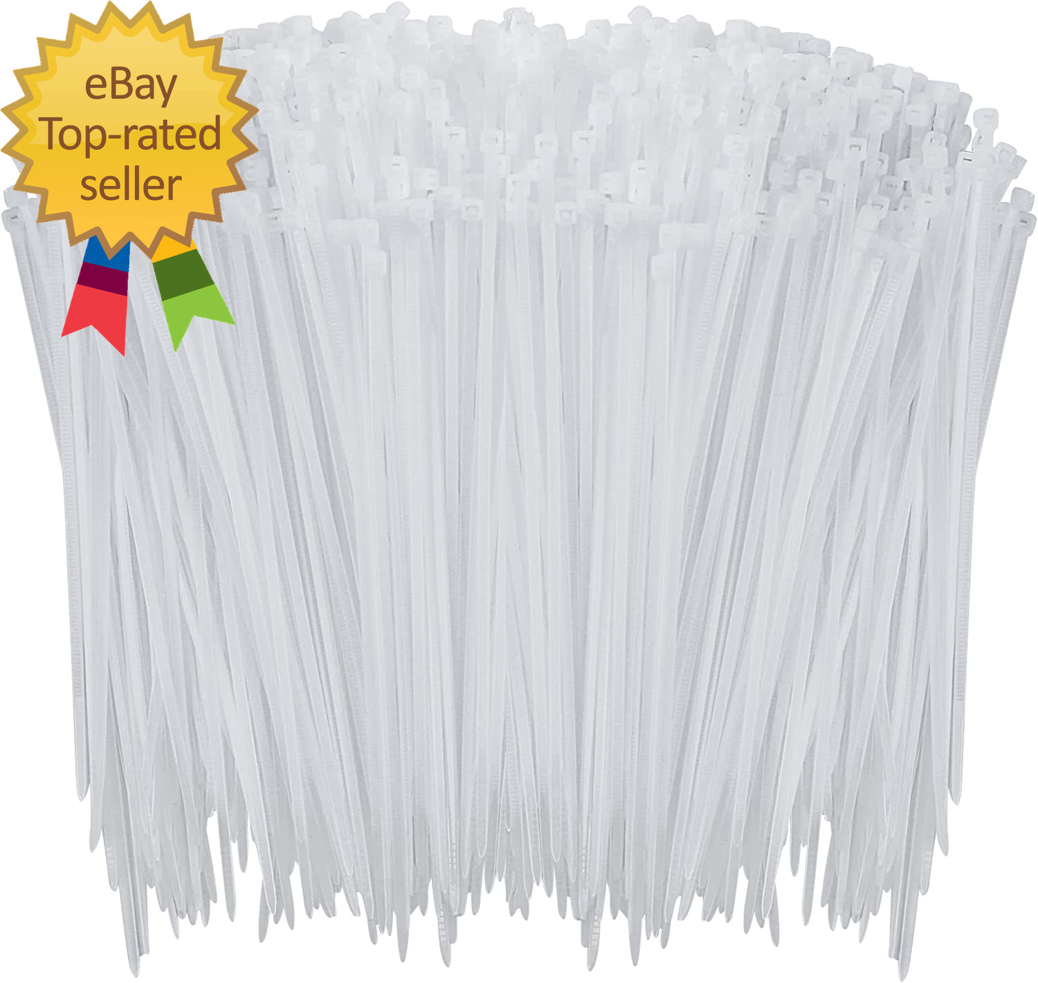 1000 Pcs White Zip Ties 6 Inch Clear Self-Locking Nylon Cable Ties Premium