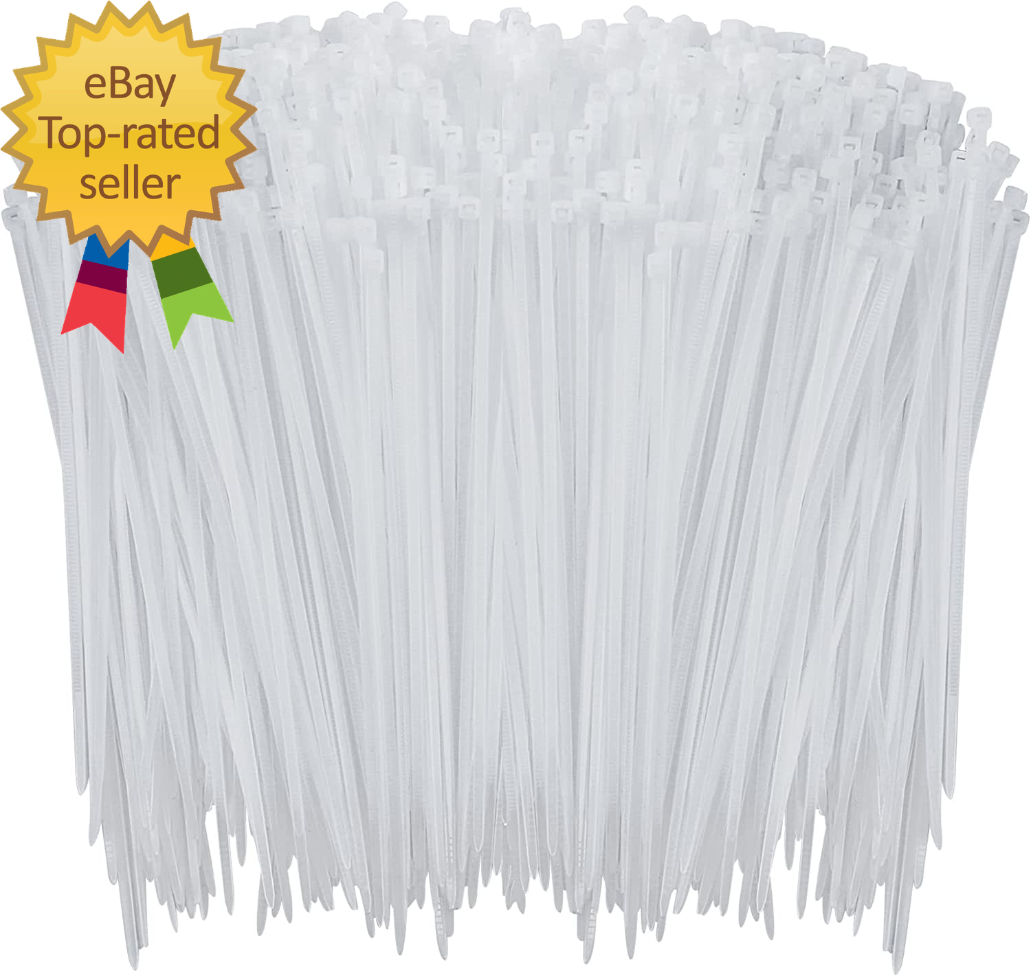 1000 Pcs White Zip Ties 6 Inch Clear Self-Locking Nylon Cable Ties Premium