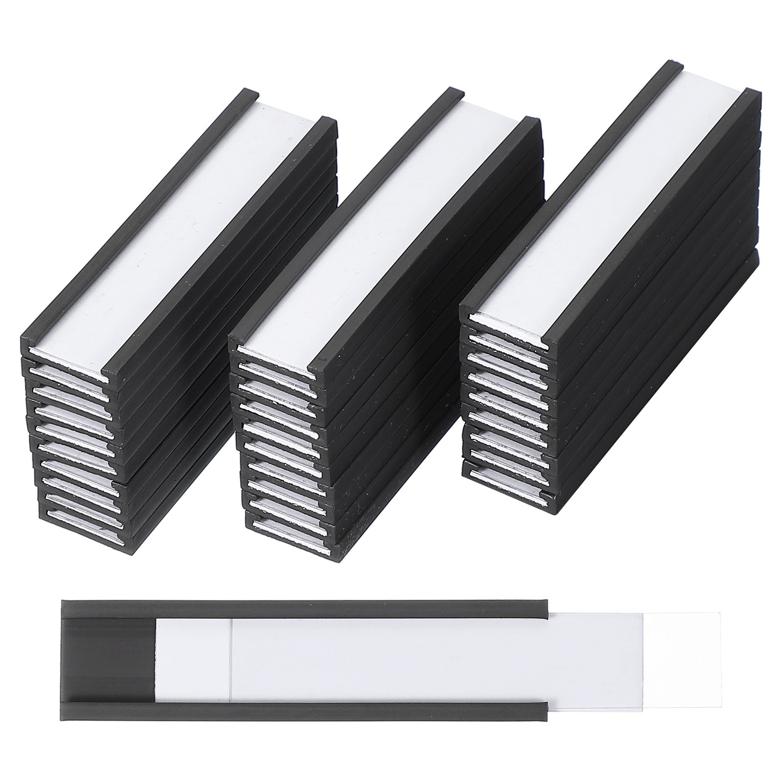 30Pcs 2"x0.5" Magnetic Label Holders Rubber Magnetic Data Card Holders