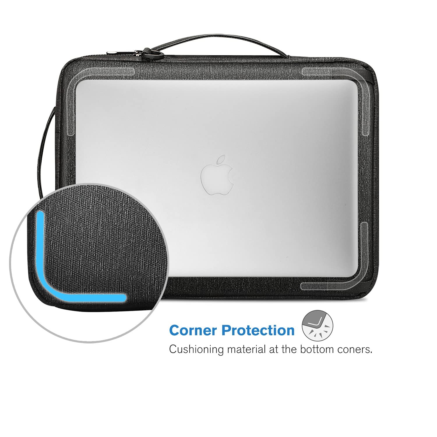 15.6-inch Laptop Shoulder Bag, Protective Computer Carrying Case with 16.2" M...