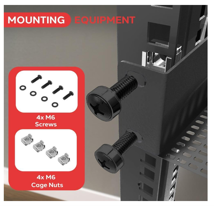 2Pcs 1U Server Rack Shelf Vented Shelves for Good Air Circulation 17.6''x10''