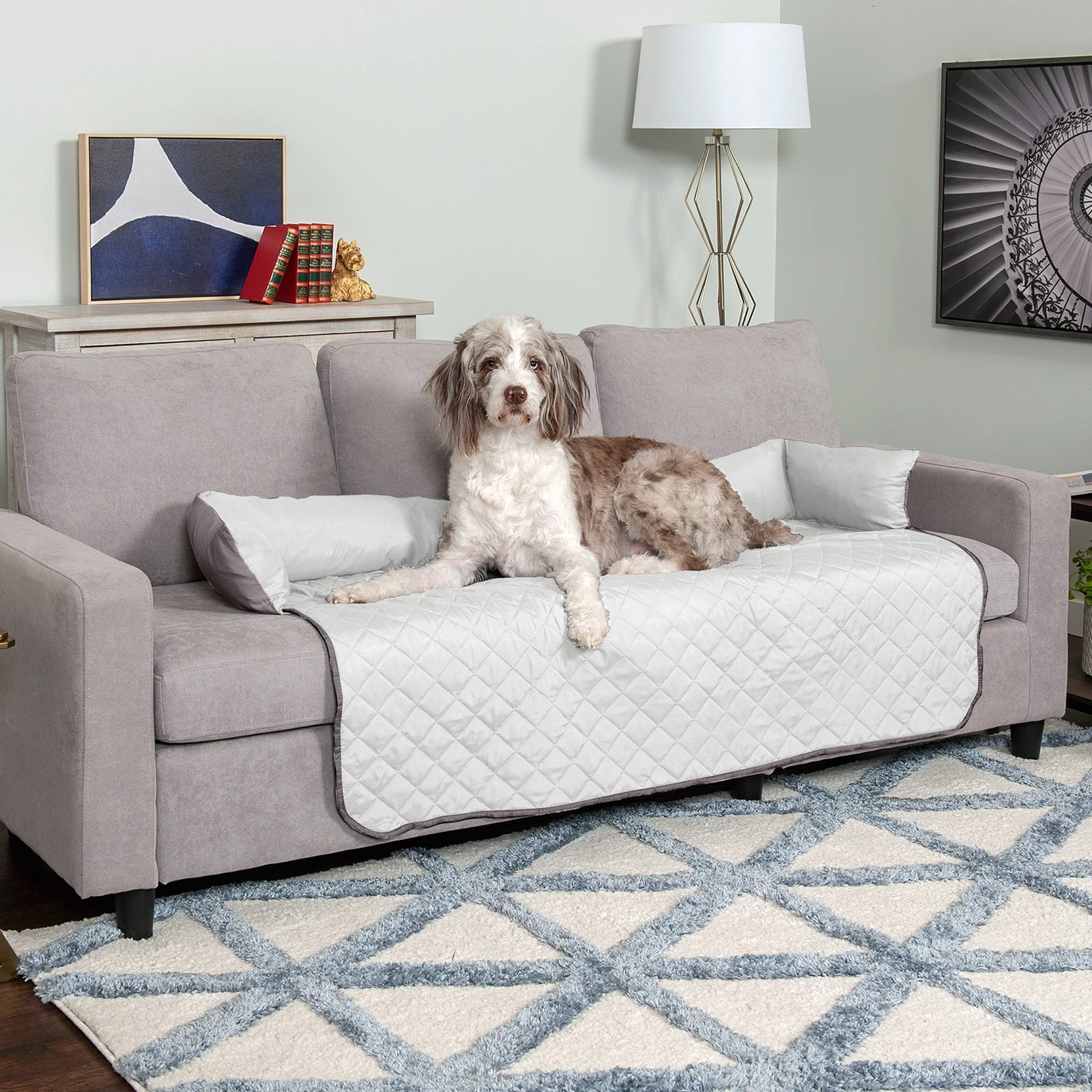 Furhaven Water-Resistant Reversible Dog Cat Seat Cover 54" XL Gray Furniture