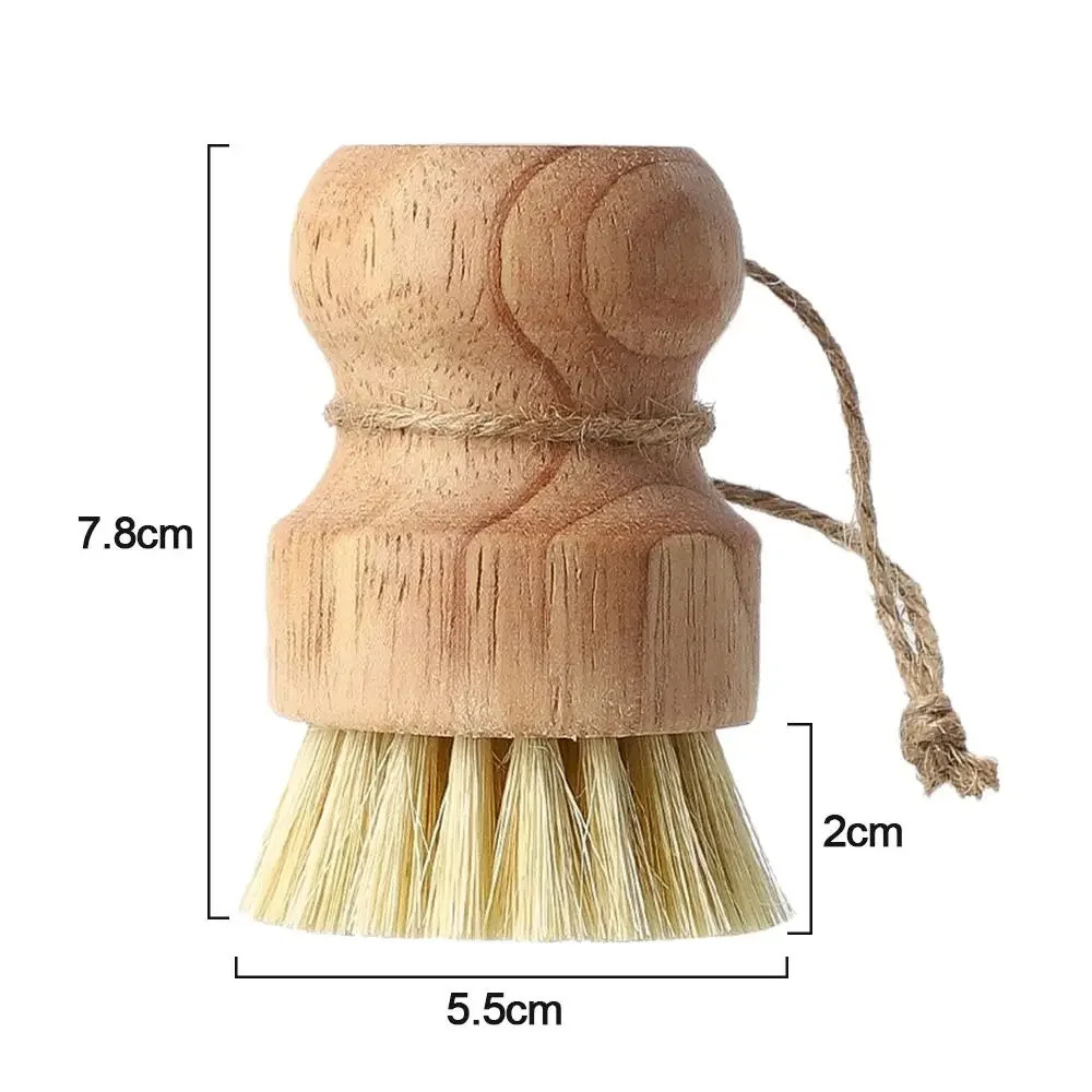 2Pcs/Set Kitchen Cleaning Brush Wooden Dish Brush with Natural Sisal and Coconut