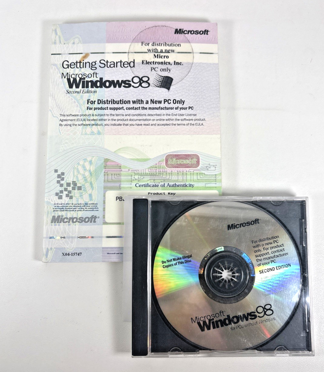 MICROSOFT WINDOWS 98  FULL ENGLISH VERSION OPERATING SYSTEM MS WIN