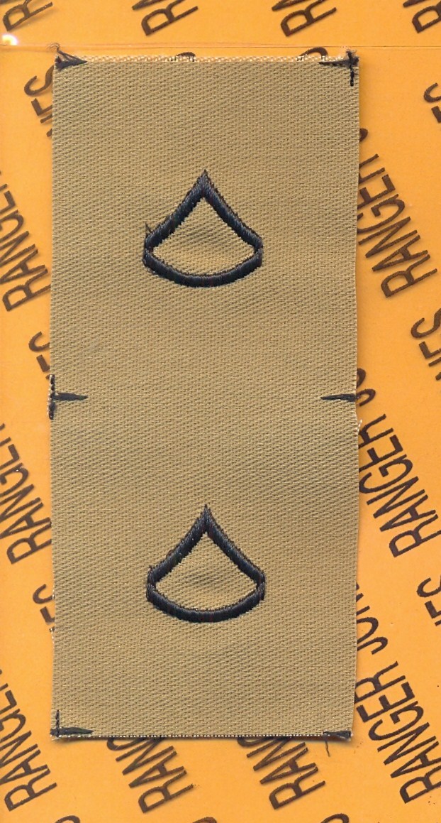 US ARMY Enlisted PRIVATE PFC E-3 Desert DCU rank patch set
