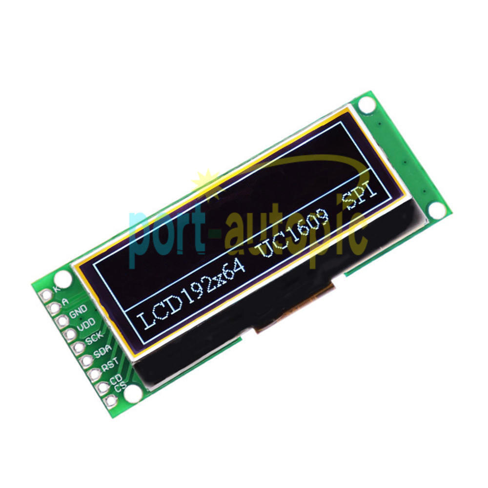 2" 192x64 Graphic LCD Display Module UC1609 SPI 5V Black