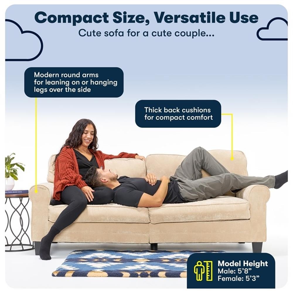 Bowery Hill Traditional 78" Rolled Arm Sofa with Removable Covers Gray