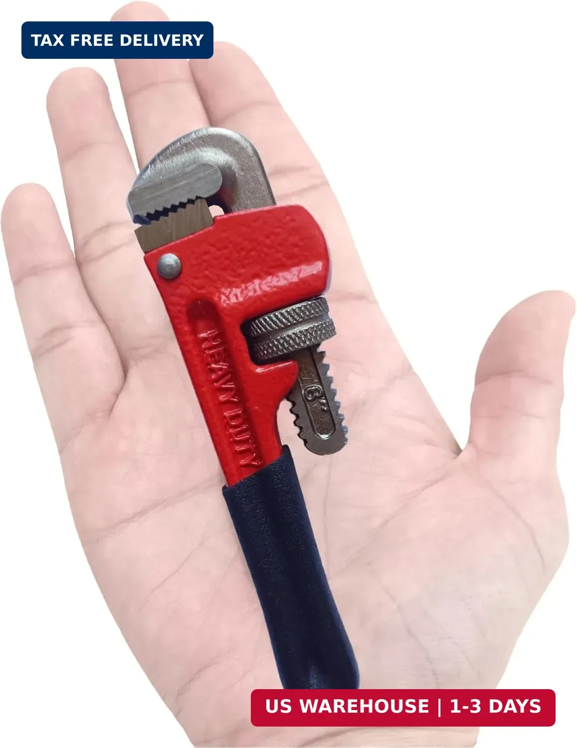 6 Inch Small Pipe Wrench, Straight Adjustable Mini Pipe Wrench Heavy Duty for Ti