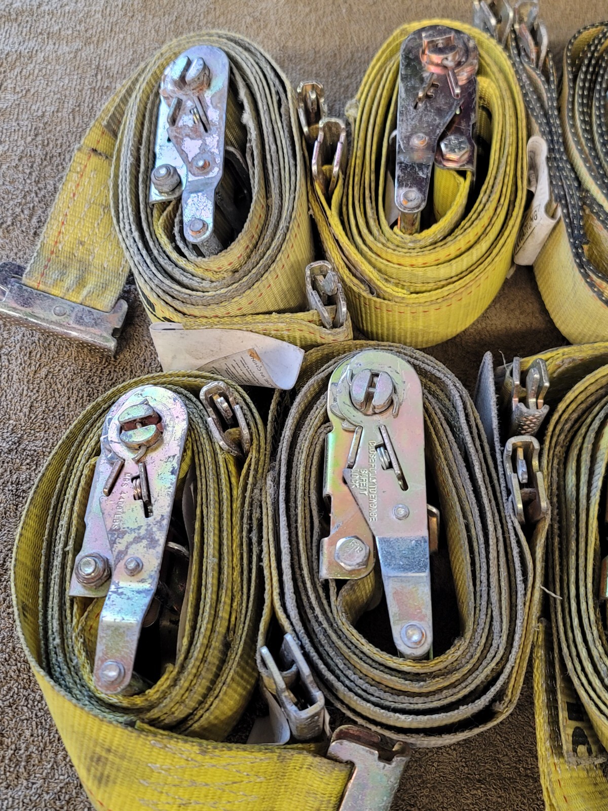 14 Cargo Ratchet Straps Hold Down Tie Down 2" 12' E Track Mytee Uscc US Logistic