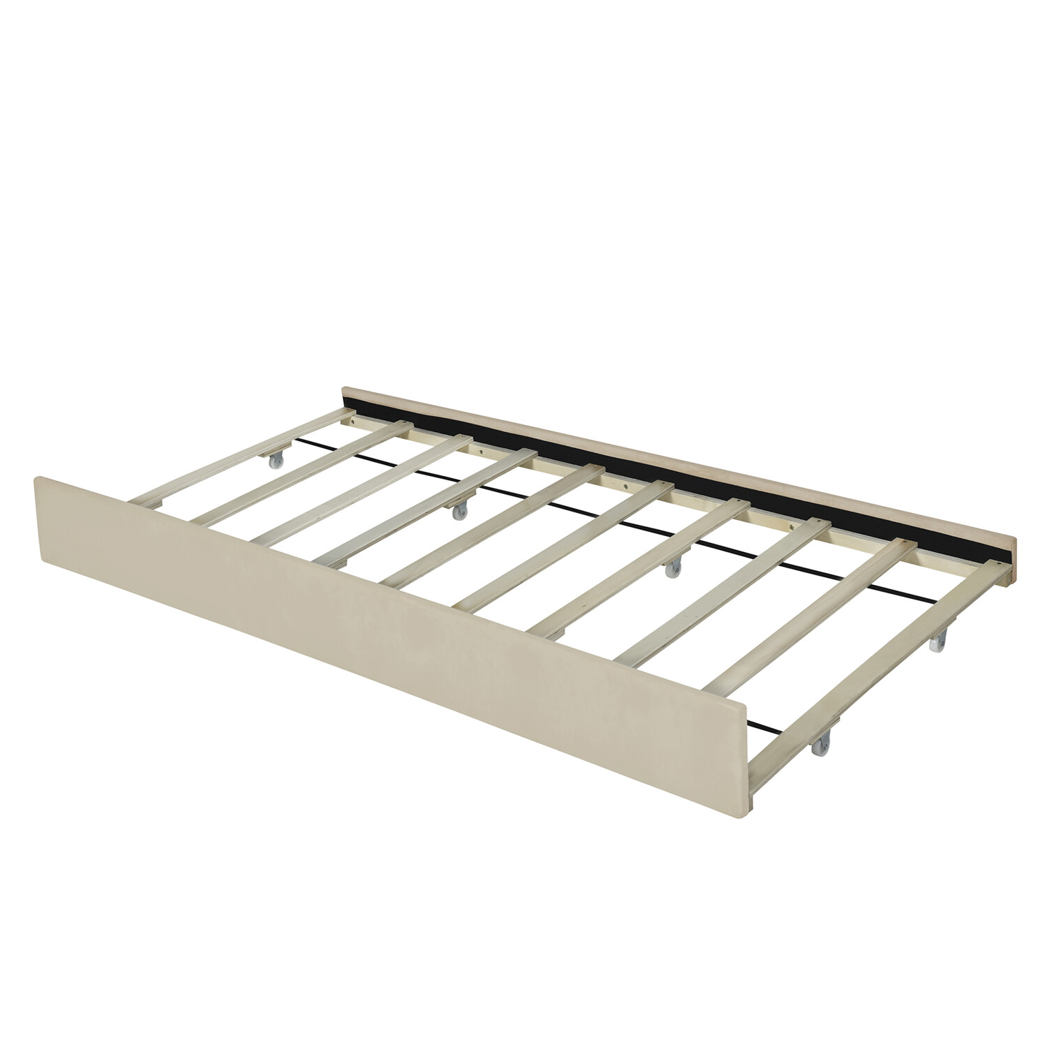 Queen Size Bed Frame Velvet Upholstered Platform Bed with 2 Drawers & Trundle