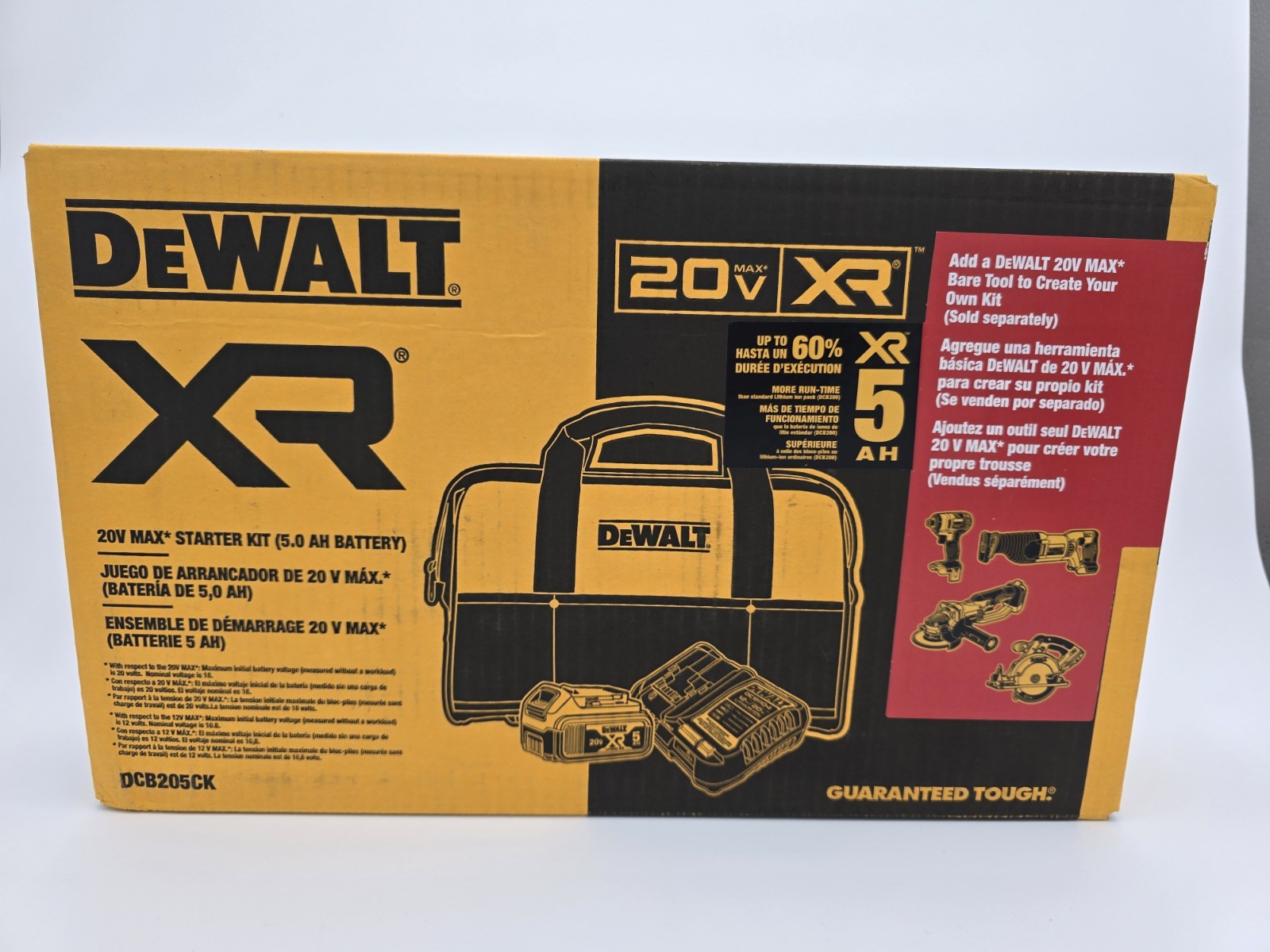 DEWALT DCB205CK 20V MAX 5 Ah Lithium Ion Battery and Charger Kit with Bag