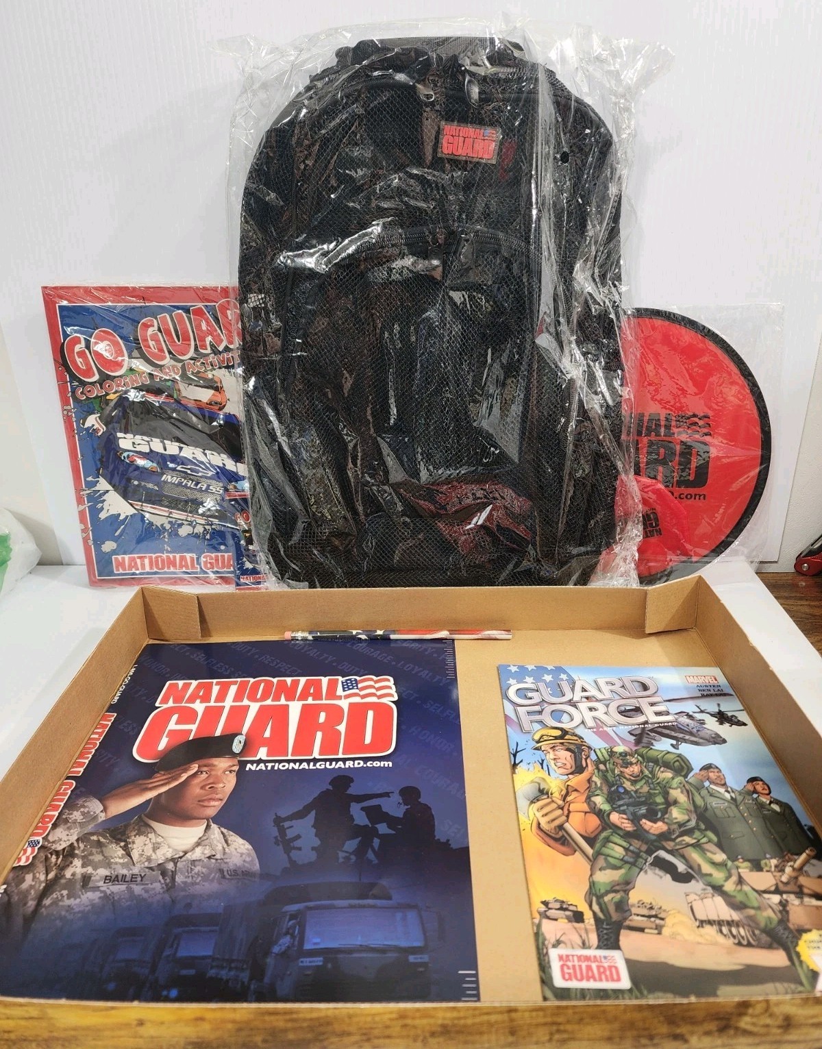 National Guard Kids Childrens Kit W/ Mesh Backpack Comic Poster Coloring Book