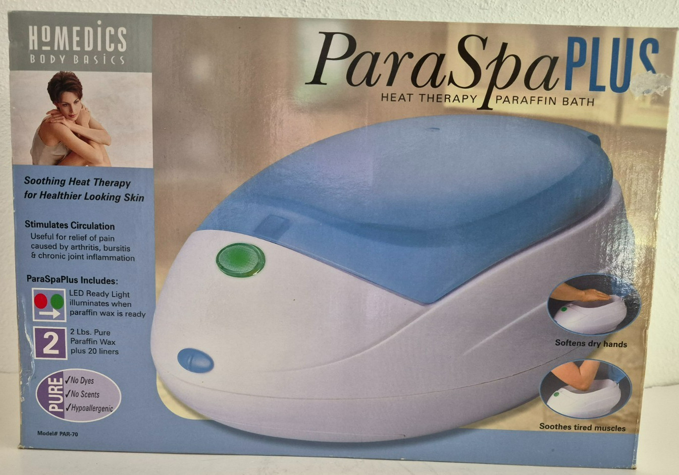 HoMedics ParaSpa Plus Heat Therapy Paraffin Bath Softens hands, Soothes muscles