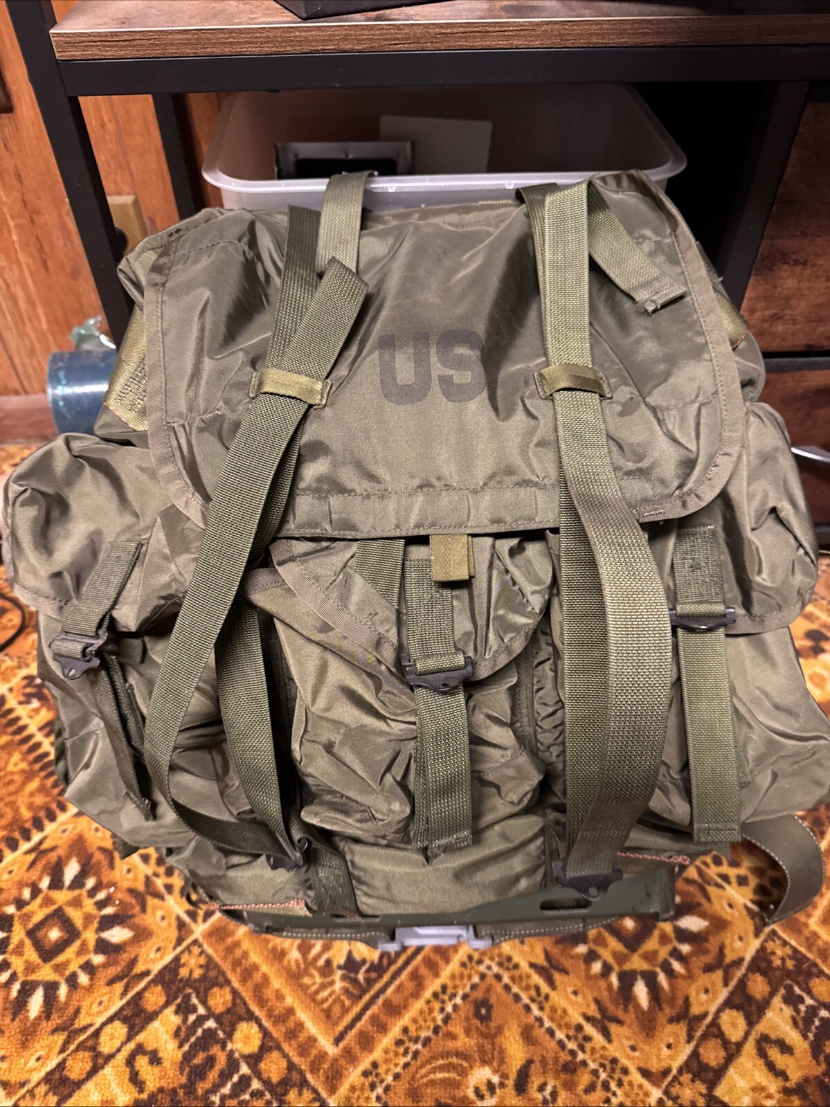 US ARMY Military OD Green LC-2 Medium Combat Field Pack w/ Frame, Straps & Pad