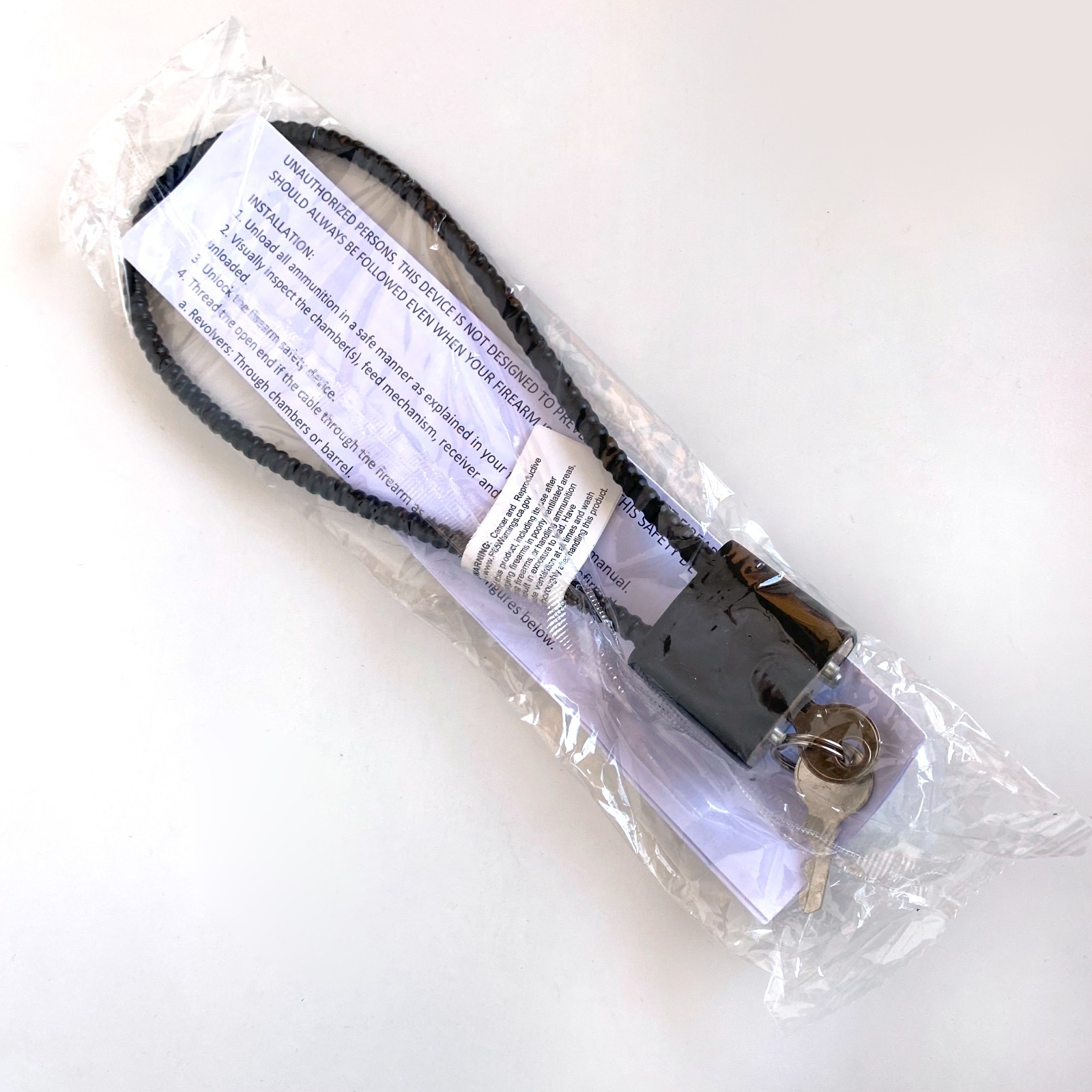 Cable Gun Locks 30mm with 2 Keys each 15 Inch