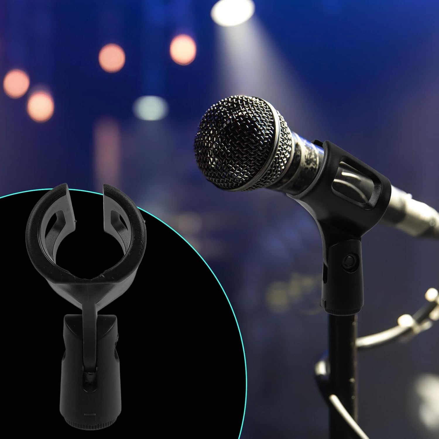 Wireless Microphone Holder Flexible Adjustable Handheld Rubber Microphone Clip