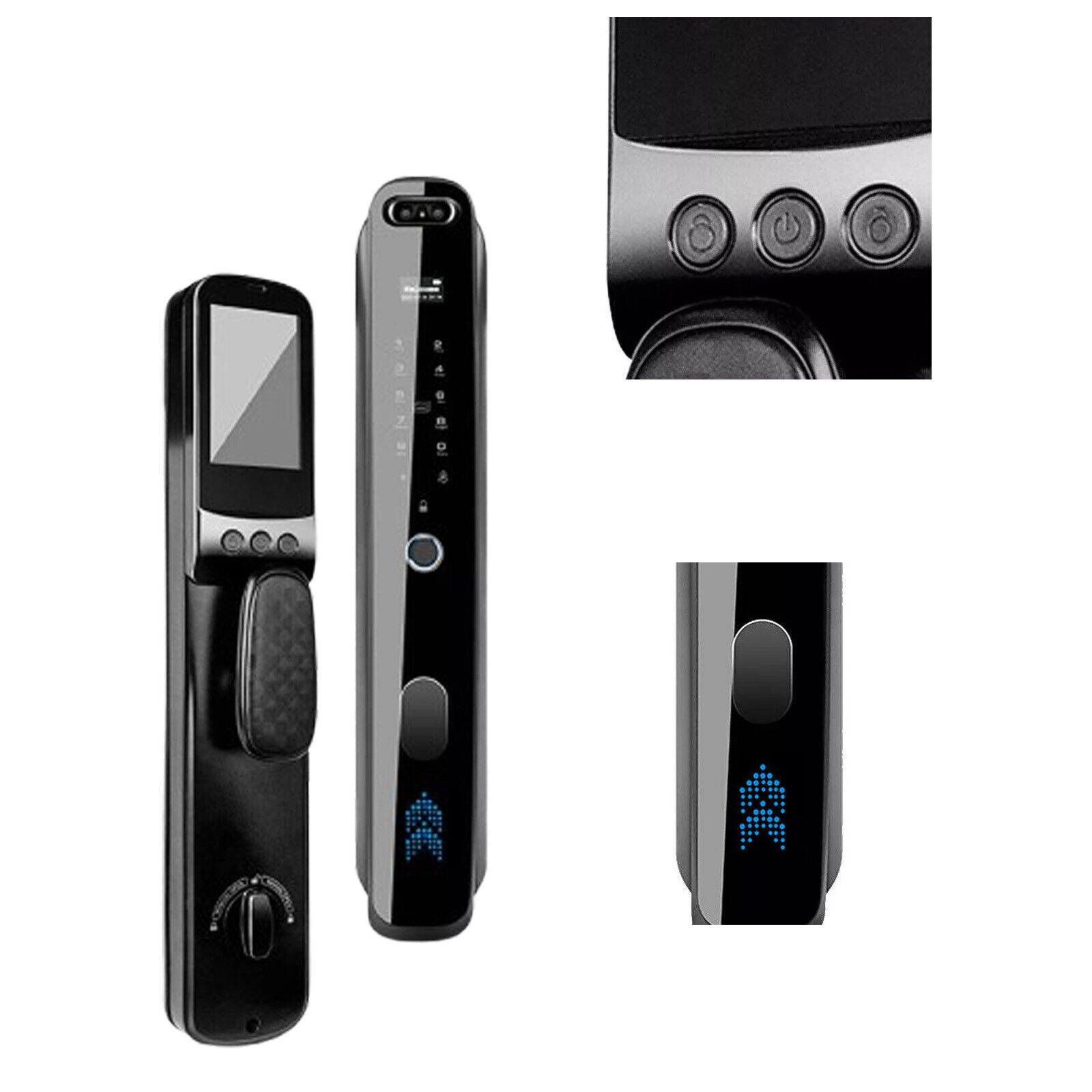 US 3D Face Recognition Unlock Digital Door Lock With Camera FIngerprint Password