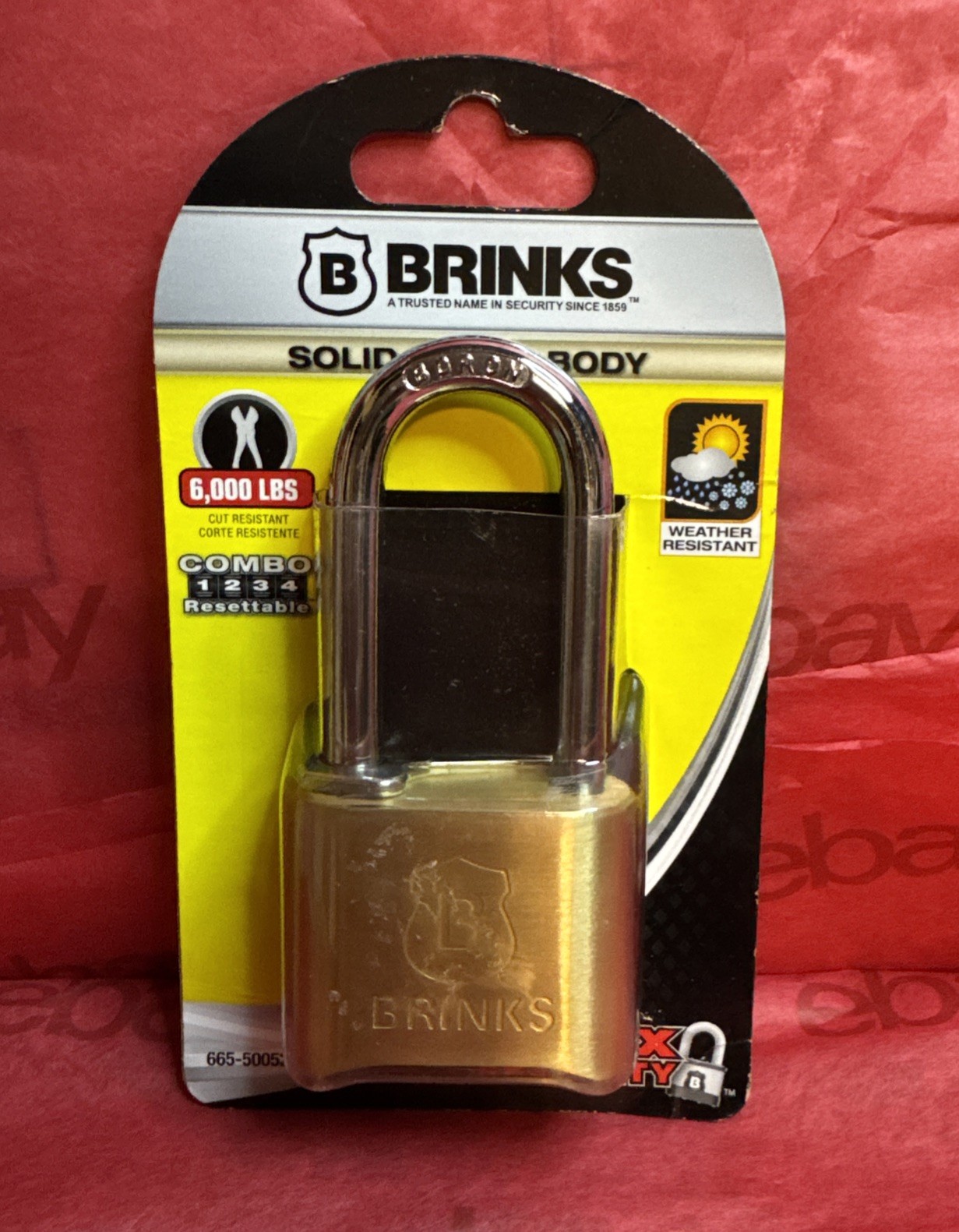 Brinks 665-50052 Combination Lock Resettable 50mm 2" Solid Brass