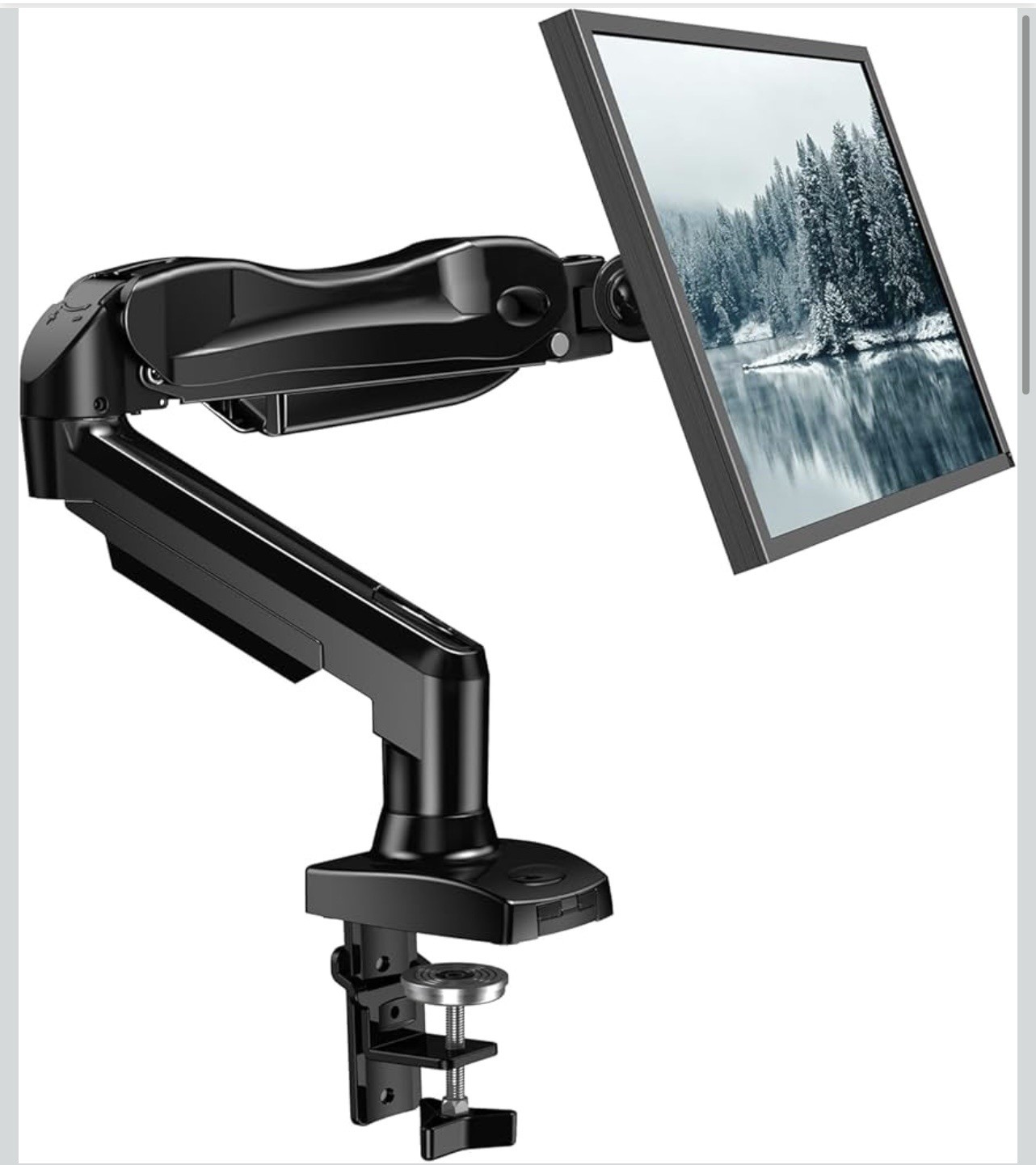 HuanuoAdjustable Gas Spring Monitor Arm for 13-32 Inch Screens - VESA Desk Mount