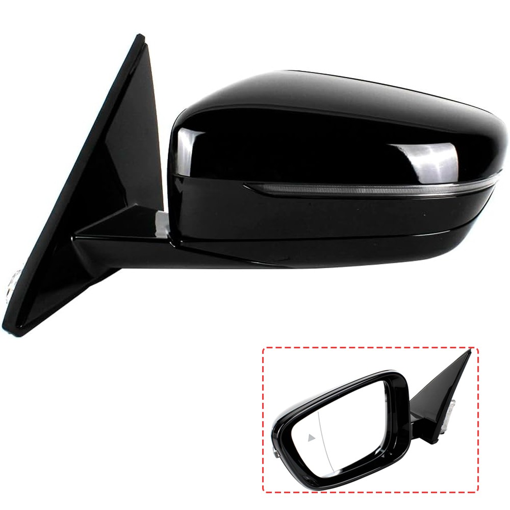 Left Driver Side Mirror With Blind Spot Black For 2019-2023 BMW 320i 330i 330e