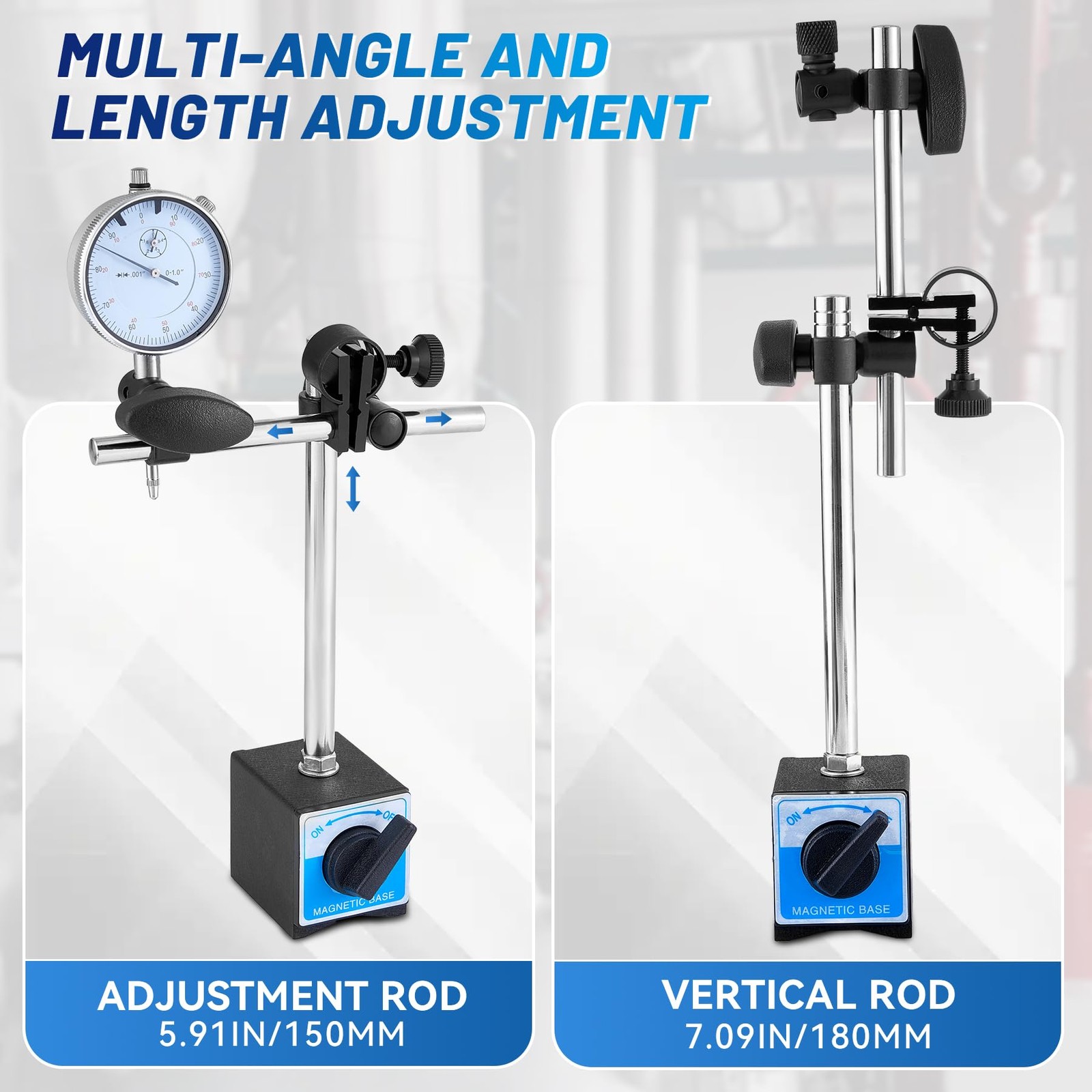 Dial Indicator with Magnetic Base and Point Precision Inspection Set,...