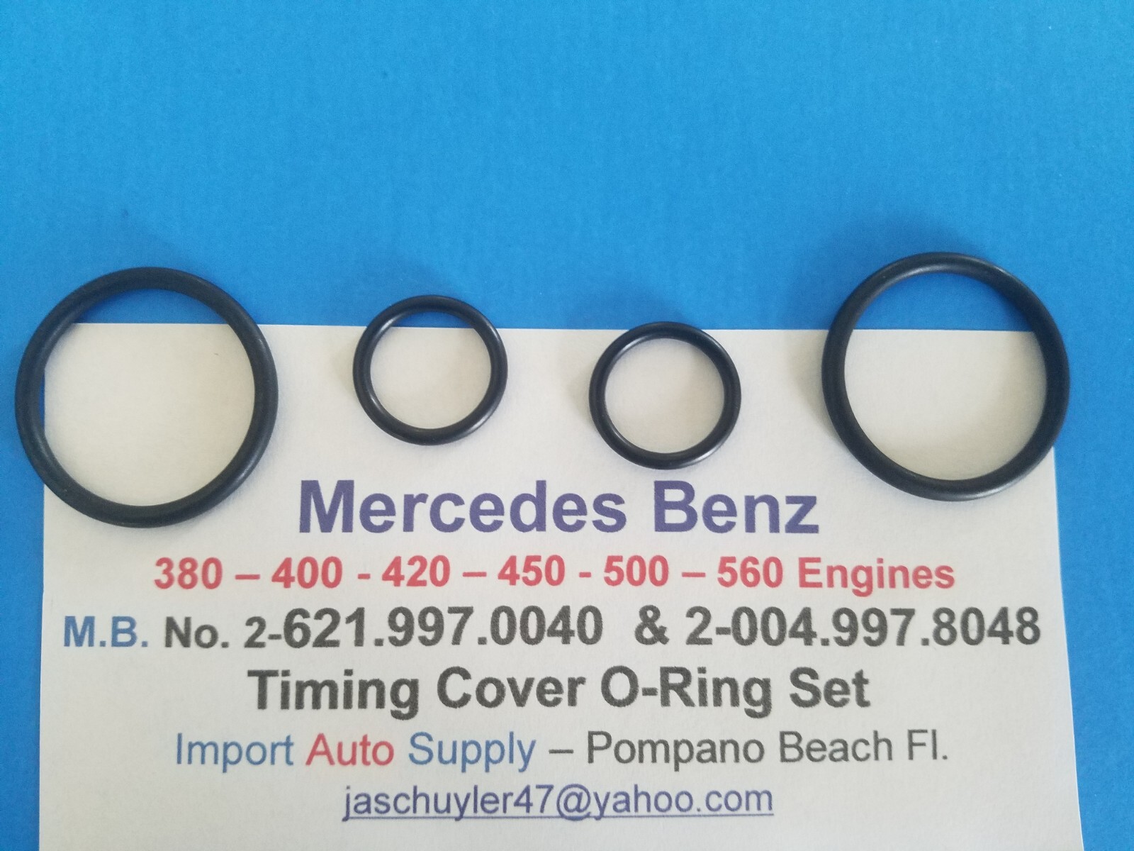 Mercedes Benz V8 - 380 - 400 - 420 - 500 - 560 Timing Cover O-Ring Set