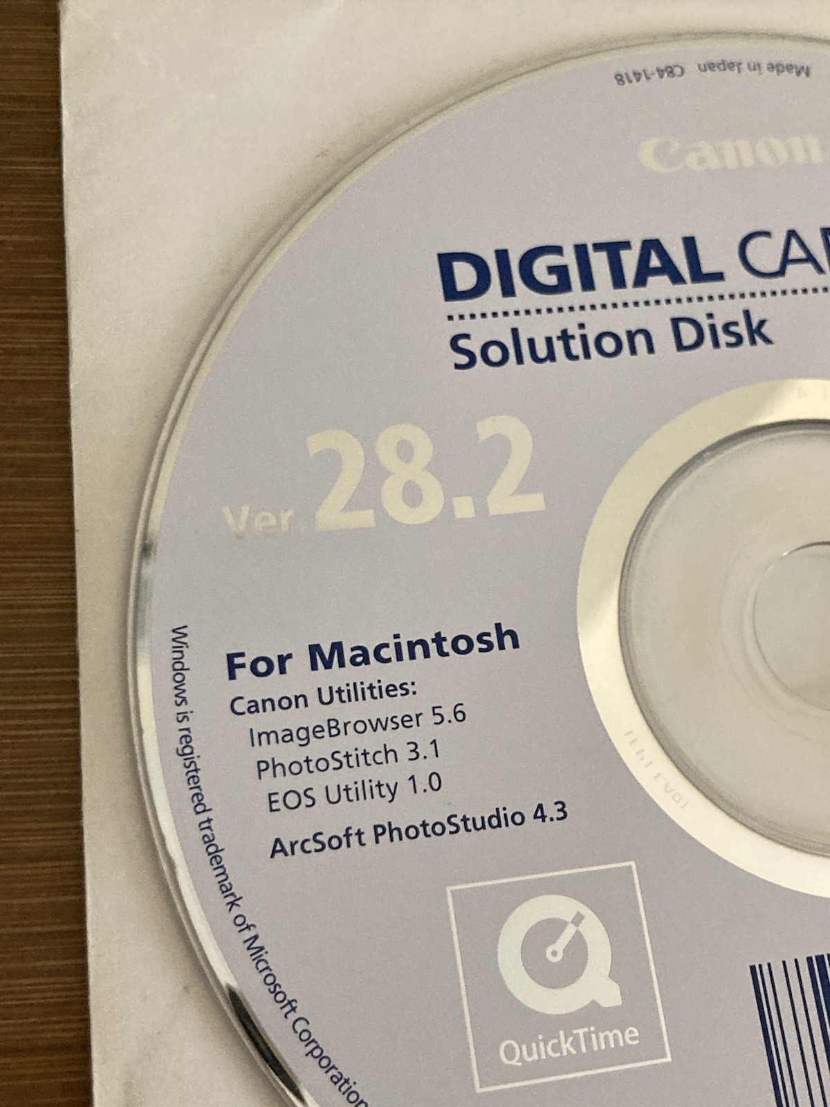 Canon Digital Camera Solution Disk Ver. 28.2 Mac & Windows Original CD-ROM