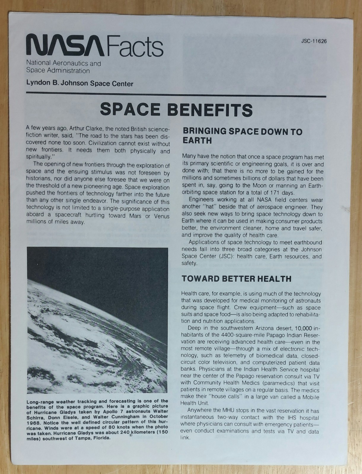 NASA Space Benefits Vintage 1970's Lyndon B Johnson Space Center Booklet