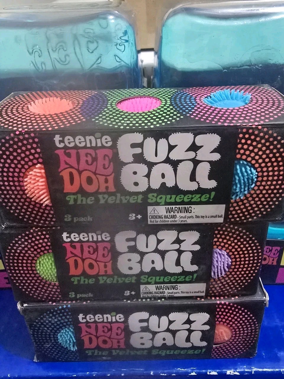 NeeDoh Teenie Fuzz Ball 3 Pack Mini Nee Doh Fuzzball ✅️AUTHENTIC. Random Color