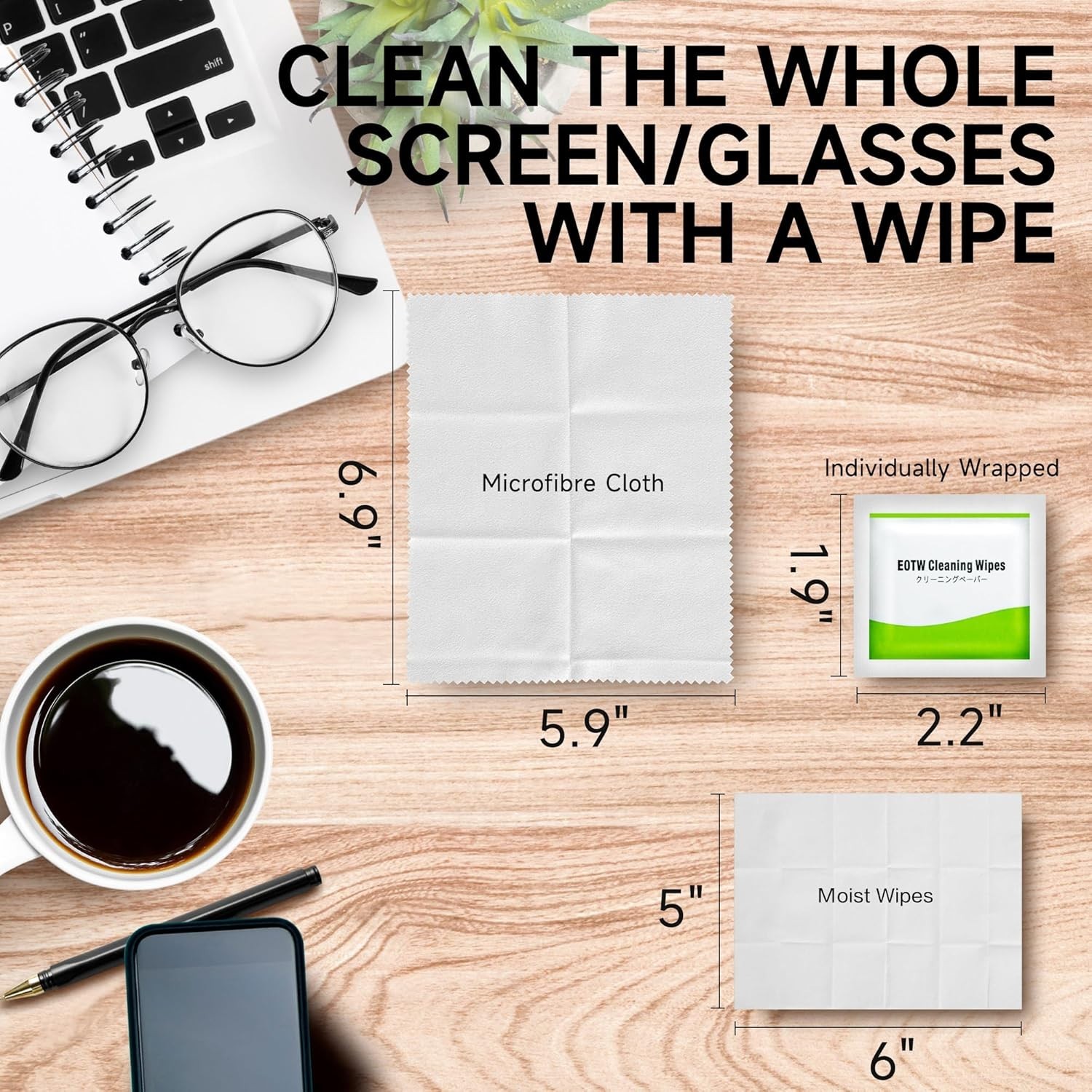 EOTW Computer Screen Wipes Individually Wrapped Pre-moistened Electronic Monitor