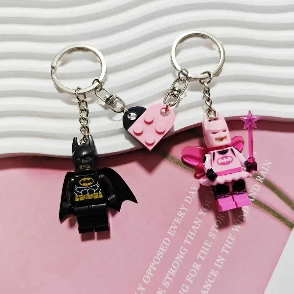 2024 Pink Fairy Batman & Black Batman Lego Keychain CUTE-New Gift