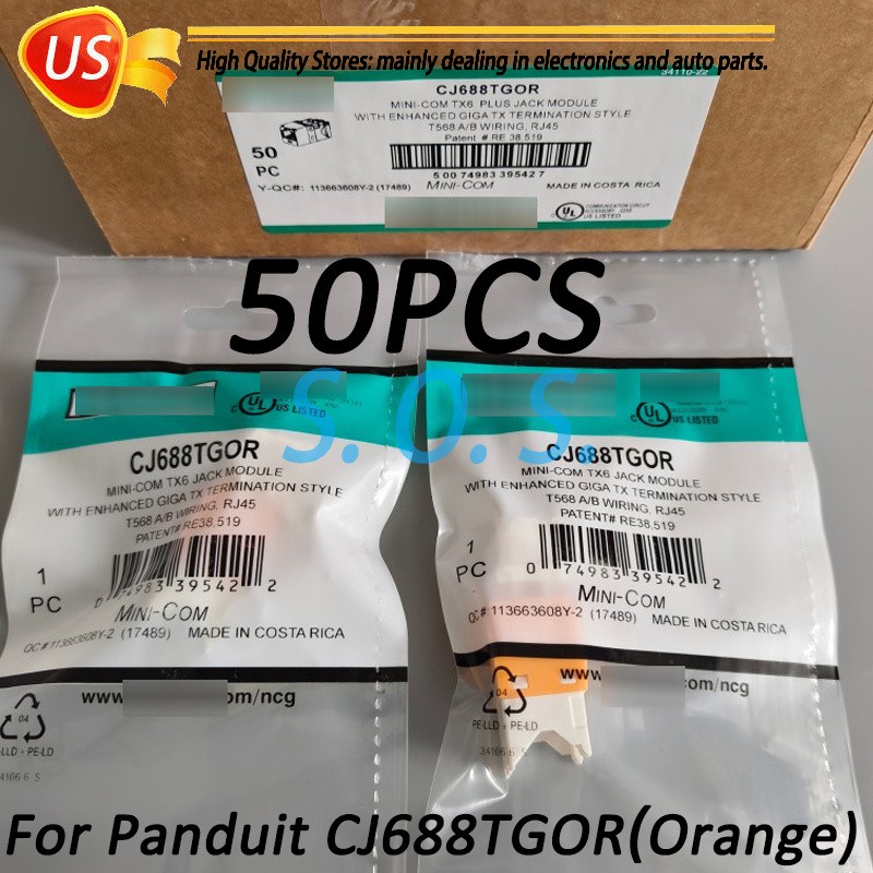 New In Box 50x For Panduit NetKey CJ688TGOR Cat6 Jack Module Orange US STOCK