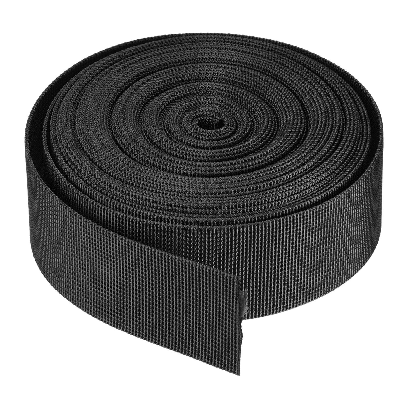 Flat Nylon Webbing Strap 1.5" 10 Yards Black for Backpack Luggage-rack