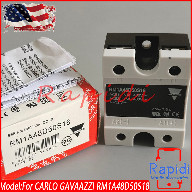 For Carlo Gavazzi RM1A48D50S18 4-32V 50A 480V SSR Solid State Relay US Shipping
