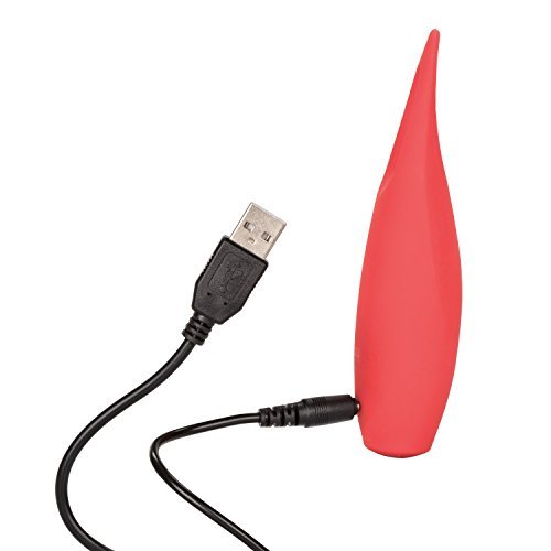 Red Hot Spark USB Rechargeable Silicone Massager Waterproof Red