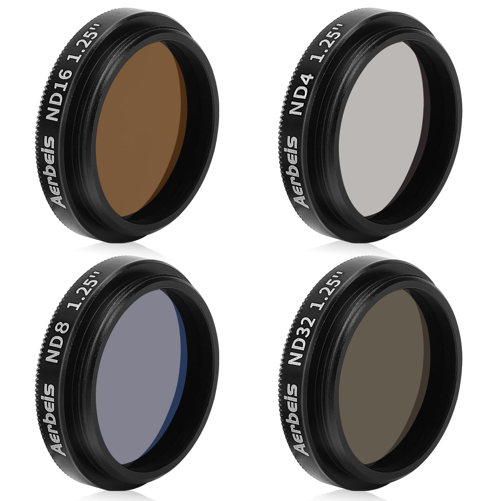 1.25 Inch Moon Filter for Telescope, Neutral Density Filter Kit ND4 ND8 ND16 ...
