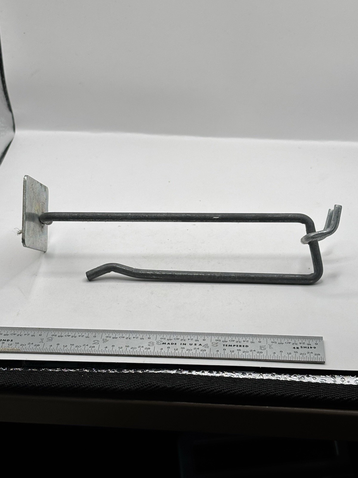 6” Peg Hooks With Barcode Steel Plate, 1/8 Inch, Lot Of 8