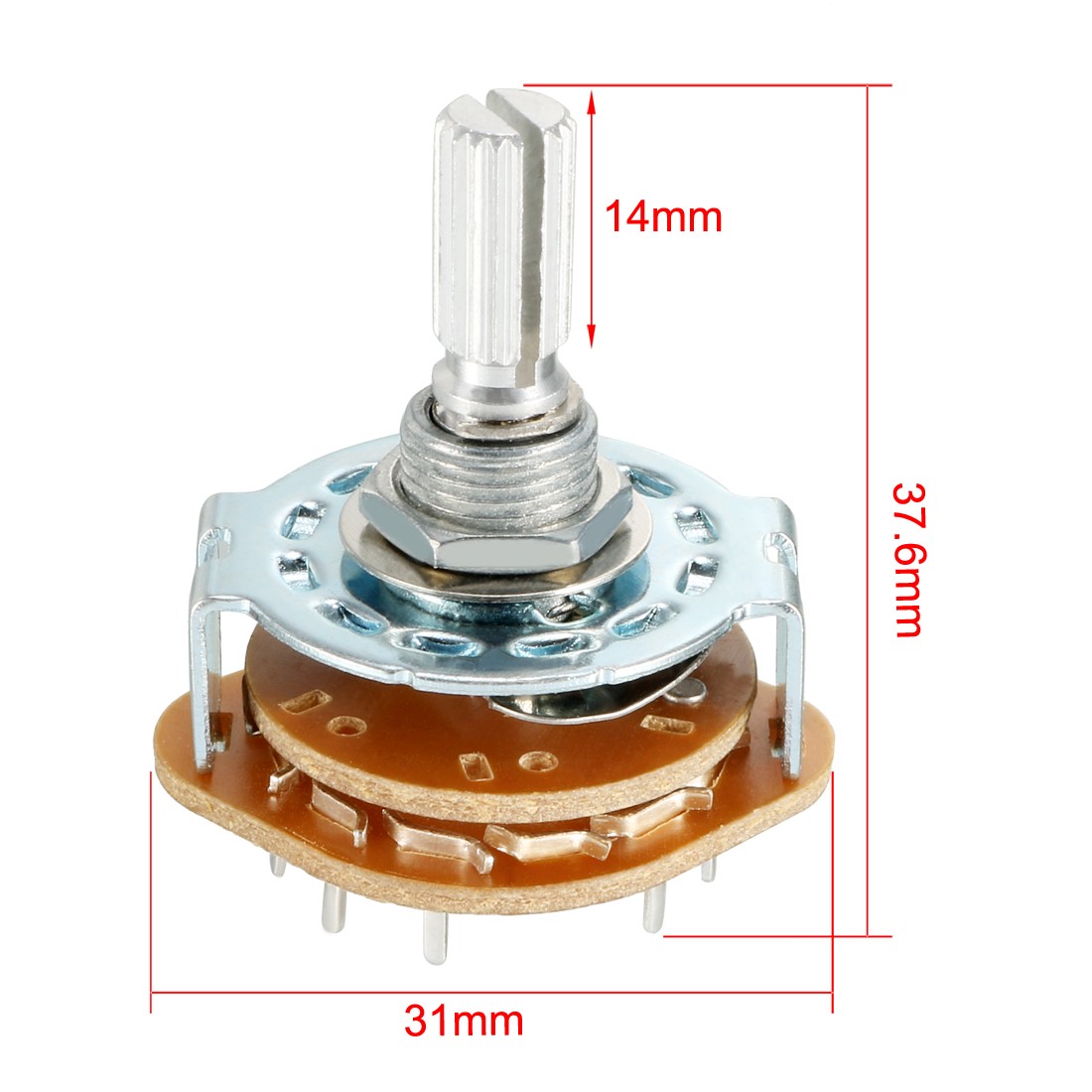 2P6T 2Pole 6Position Single Deck Band Channel Rotary Switch Selector